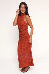 Isabeau Midi Dress - Red Roses
