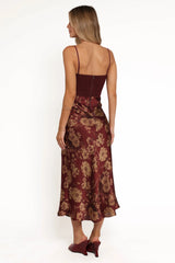 Shakira Midi Dress - Bronzed Merlot
