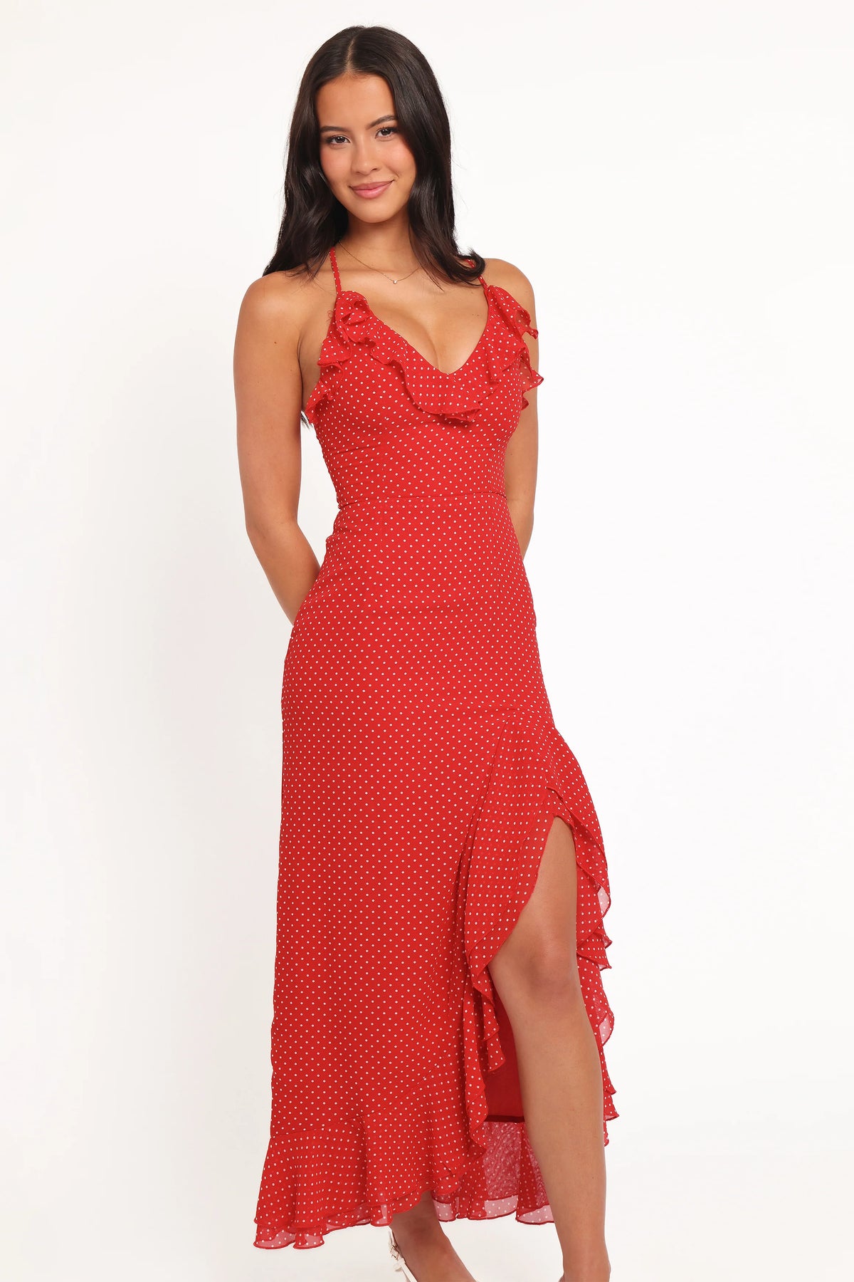 Judy Maxi Dress - Red Polka Dot