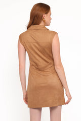 Xoey Suede Mini Dress - Camel
