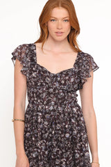 Myles Maxi Dress - Brown/Blue Floral