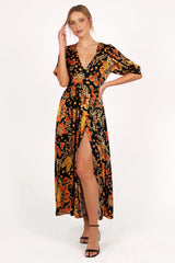 Nadalyn Midi Dress - Black/Multi