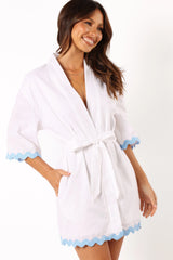 Harry Mini Dress - White Blue