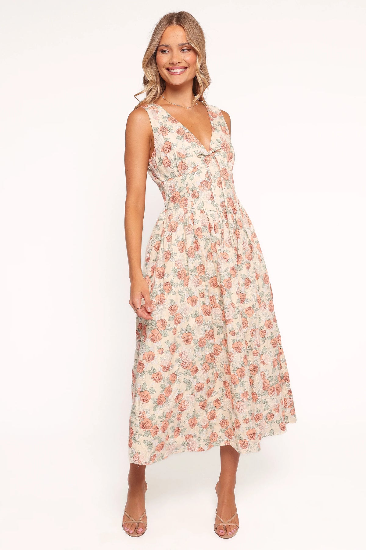 Velda Midi Dress - Pink Floral