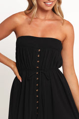 Nerea Midi Strapless Dress - Black