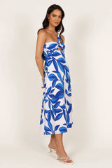 Freddie Midi Dress - White/Blue