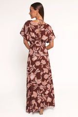 Yolande Midi Dress - Orange Floral