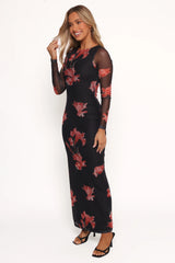 Hilda Maxi Dress - Black Floral