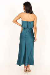 Vienna Strapless Midi Dress - Teal