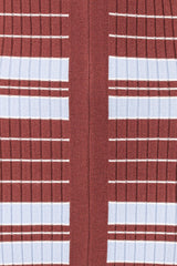 Eliana Long Sleeve Midi Dress - Brown Blue Stripe