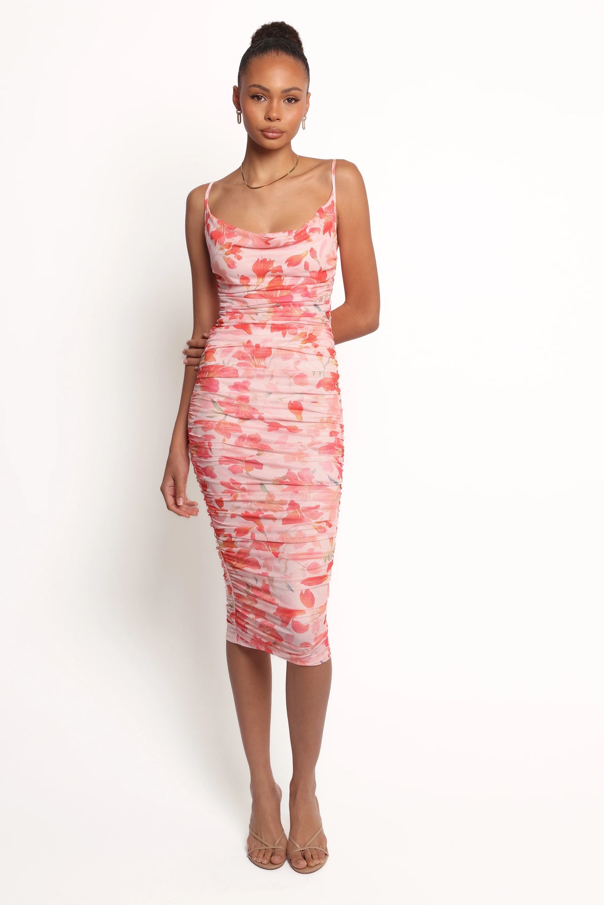 Tempest Midi Dress - Pink Floral