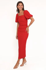 Carey Midi Dress - Red