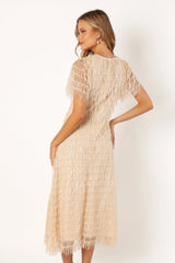 Kala Textured Maxi Dress - Beige