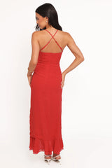 Judy Maxi Dress - Red Polka Dot