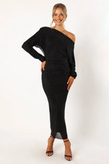 Loeve Long Sleeve Midi Dress - Black