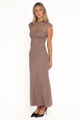 Charice Midi Dress - Brown