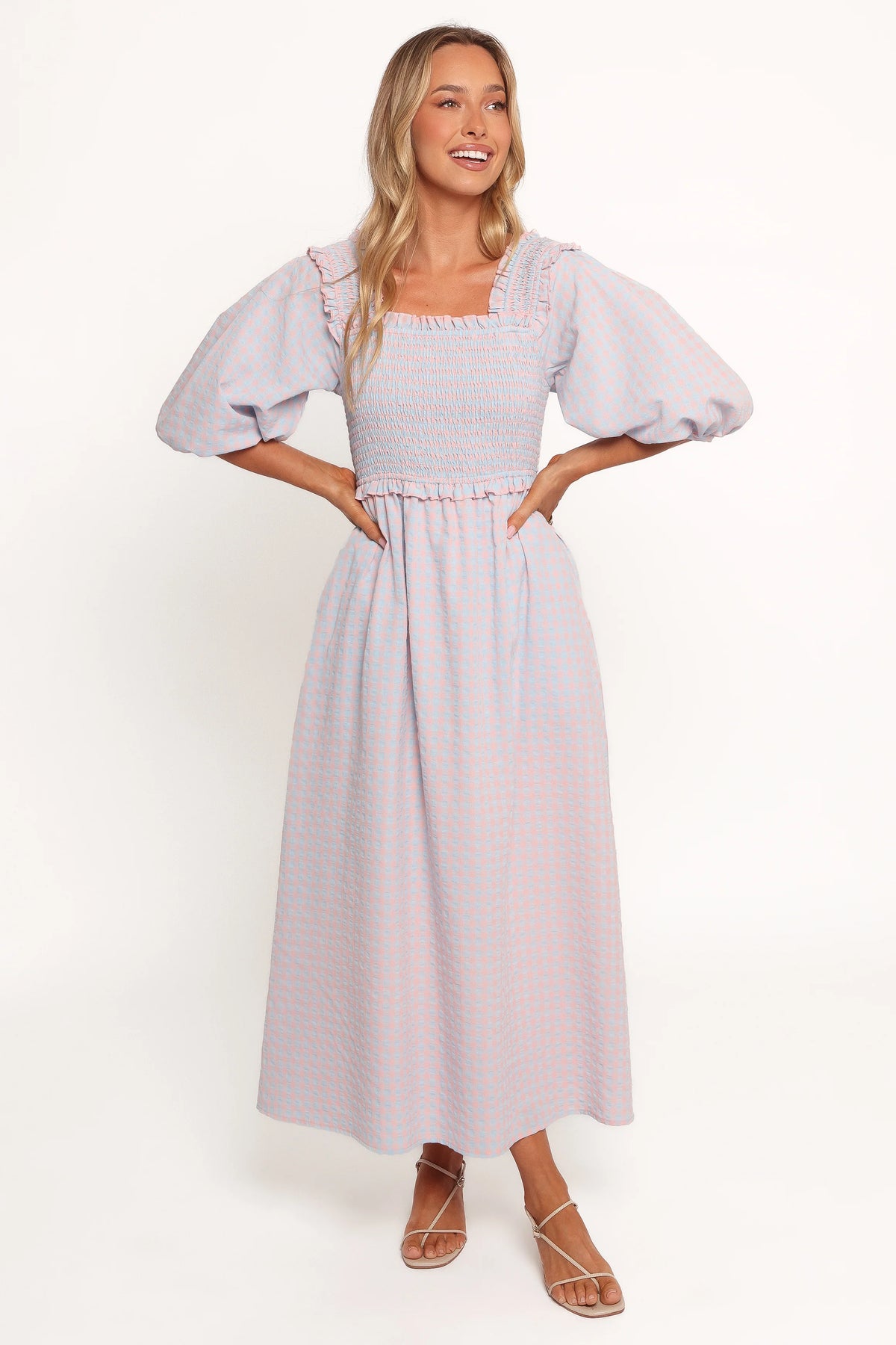 Lille Midi Dress - Blue Gingham