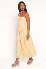 Vinny One Shoulder Maxi Dress - Yellow