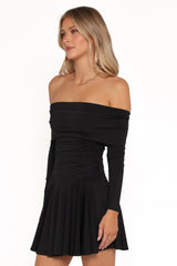 Messina Off Shoulder Mini Dress - Black