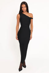 Hudson Off Shoulder Midi Dress - Black