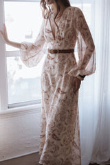 Riba Midi Dress - Brown Paisley