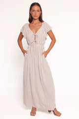 Martin Maxi Dress - Cherry Red Stripe