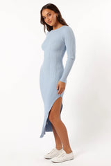 Mattie Long Sleeve Maxi Dress - Blue Grey