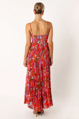 Achanti Pleated Maxi Dress - Pink Azalea