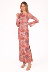 Nash Long Sleeve Dress - Blurred Botanics