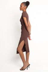 Lioren Midi Dress - Brown