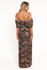 Lilia Maxi Dress - Black Floral