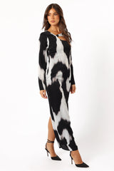 Christah Maxi Dress - Black/White