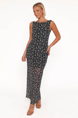 Brissa Maxi Dress - Black Floral