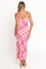 Morghan Midi Dress - Pink Check