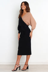 Nate Dress - Black/Beige