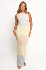 Tanith Maxi Knit Dress - Lime Multi